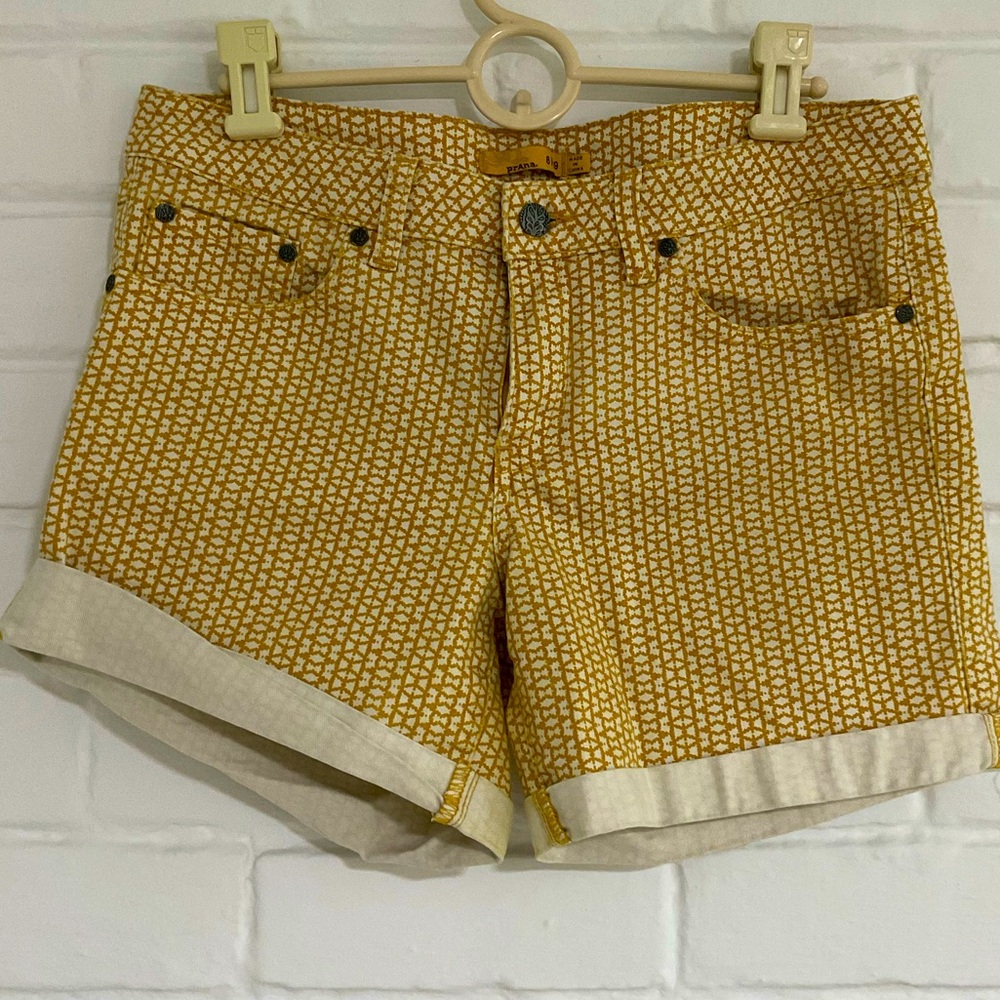Prana yellow pattern shorts